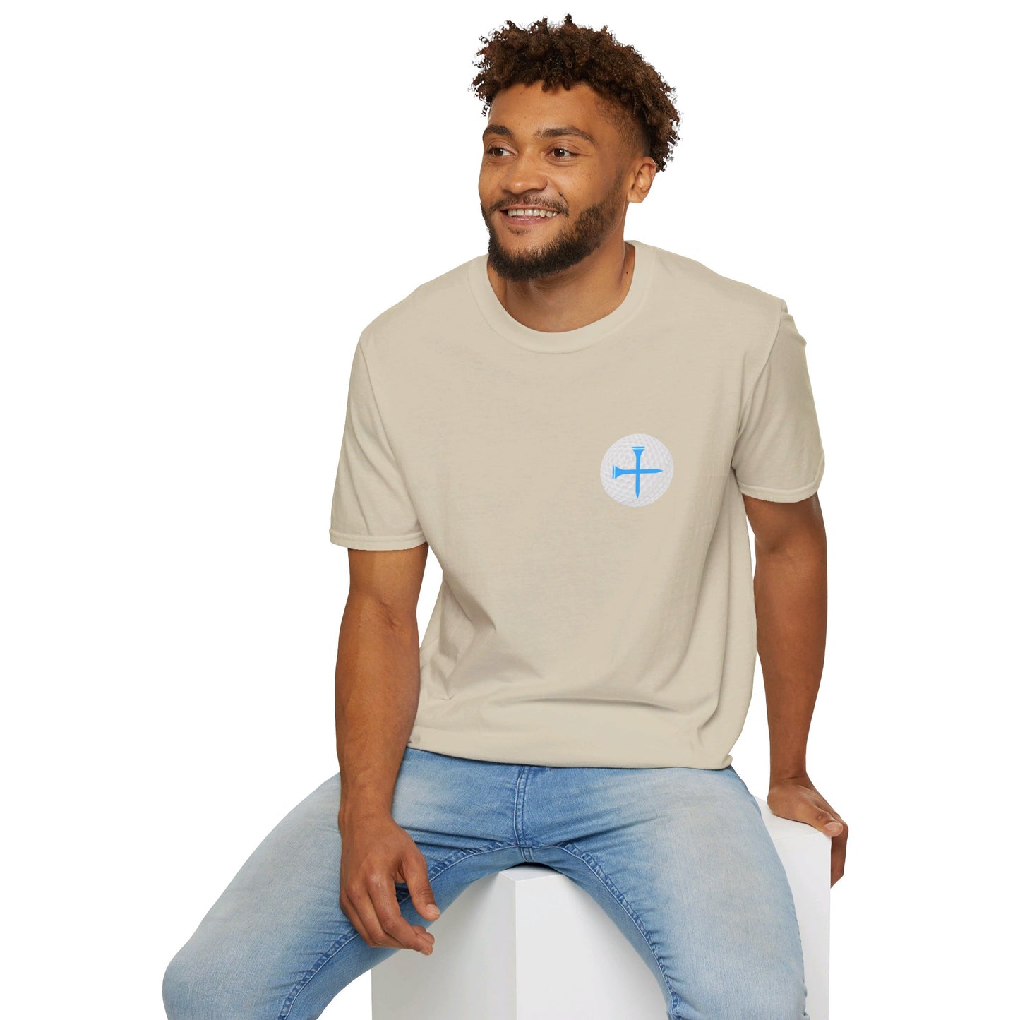 Adult Golf With Jesus Unisex Softstyle T-Shirt